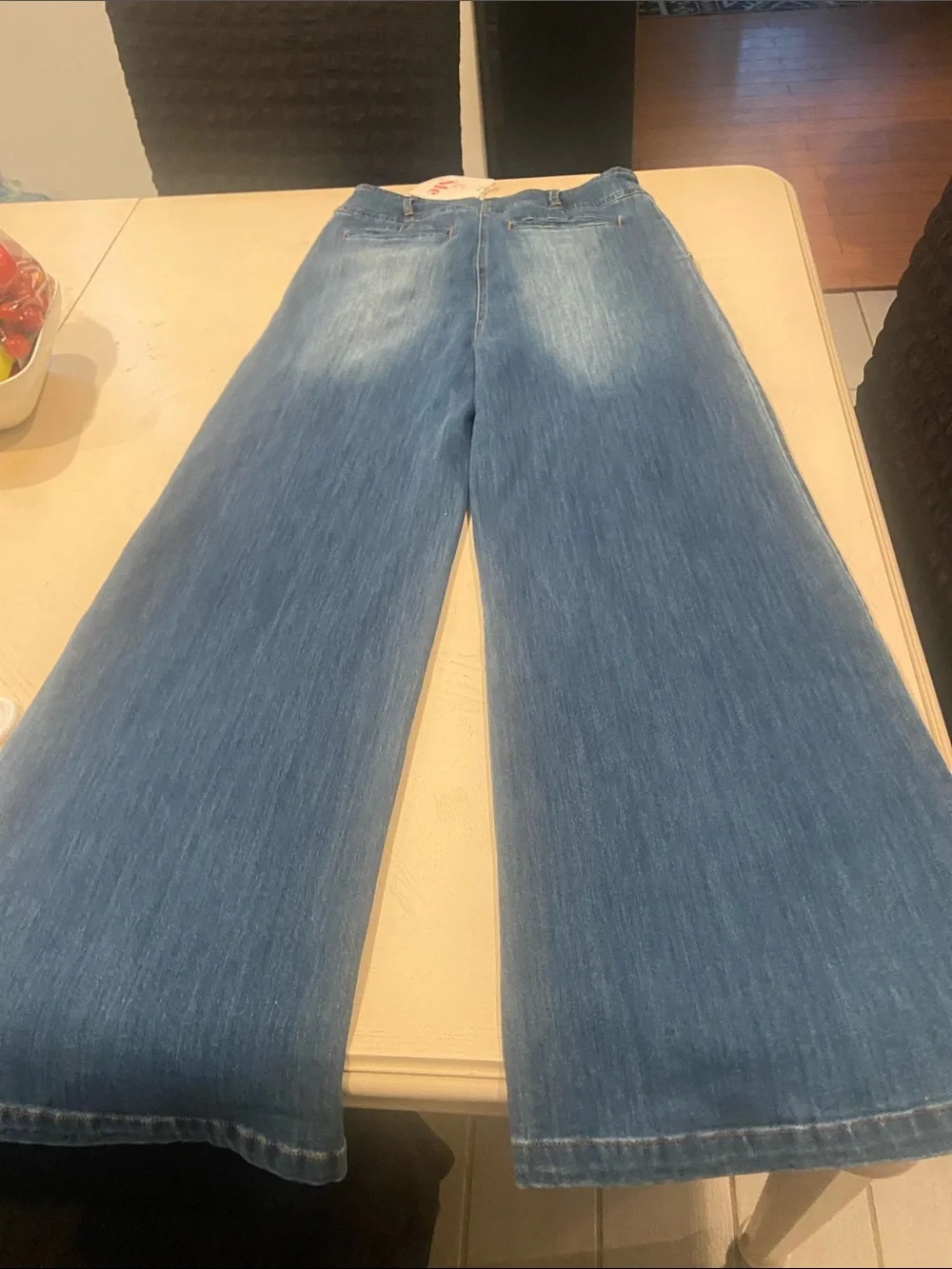 ME Makeover Essentials Wide-Leg Faded Blue Jeans